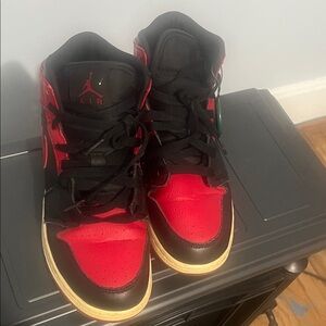 Jordan Kids Red and Black Sneakers